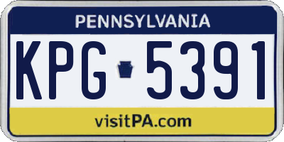 PA license plate KPG5391