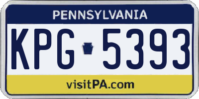 PA license plate KPG5393