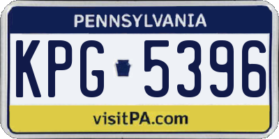 PA license plate KPG5396
