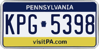 PA license plate KPG5398