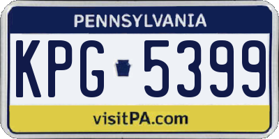 PA license plate KPG5399