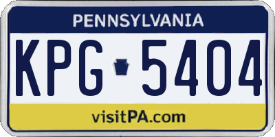 PA license plate KPG5404