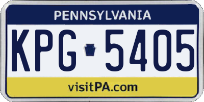 PA license plate KPG5405