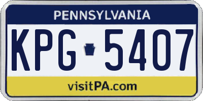 PA license plate KPG5407
