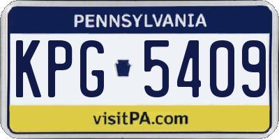 PA license plate KPG5409