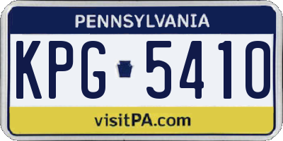 PA license plate KPG5410