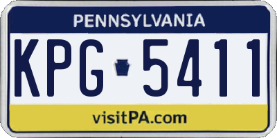 PA license plate KPG5411