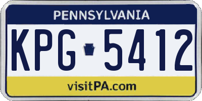 PA license plate KPG5412