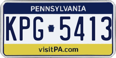PA license plate KPG5413