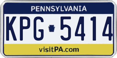 PA license plate KPG5414