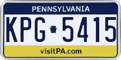 PA license plate KPG5415