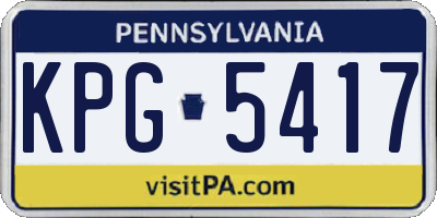 PA license plate KPG5417