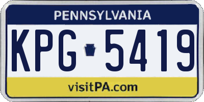 PA license plate KPG5419