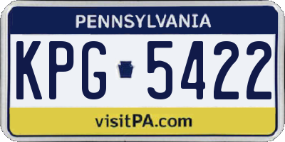 PA license plate KPG5422