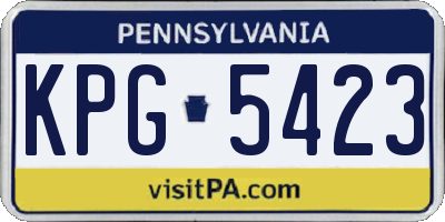 PA license plate KPG5423
