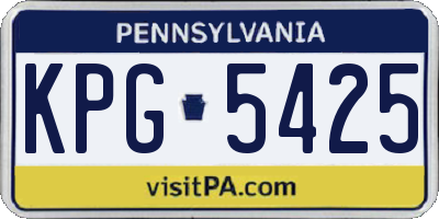 PA license plate KPG5425