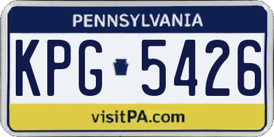 PA license plate KPG5426