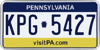 PA license plate KPG5427