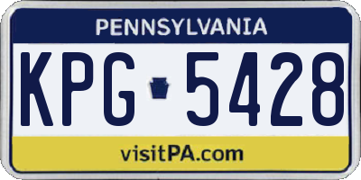 PA license plate KPG5428