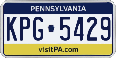 PA license plate KPG5429