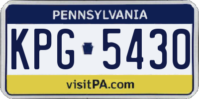 PA license plate KPG5430