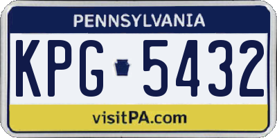 PA license plate KPG5432