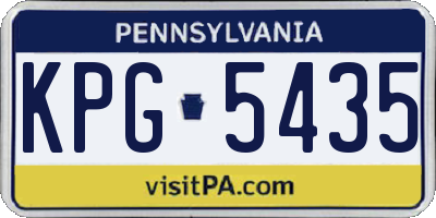 PA license plate KPG5435