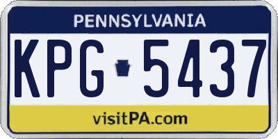 PA license plate KPG5437