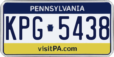 PA license plate KPG5438