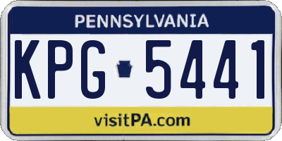 PA license plate KPG5441