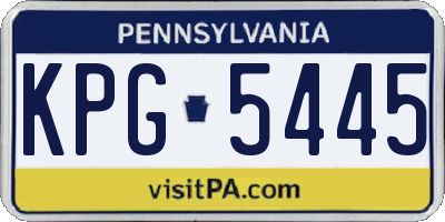 PA license plate KPG5445