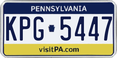 PA license plate KPG5447