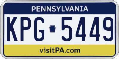 PA license plate KPG5449