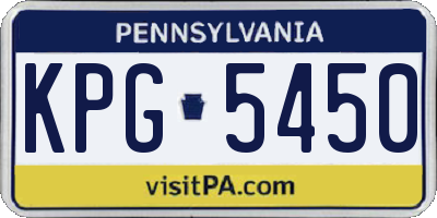 PA license plate KPG5450