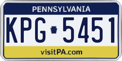 PA license plate KPG5451