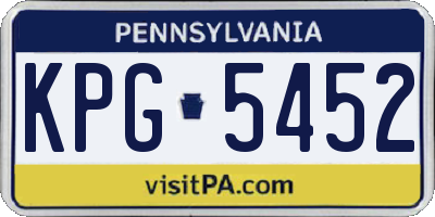 PA license plate KPG5452