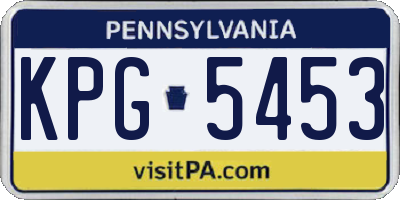 PA license plate KPG5453