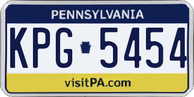 PA license plate KPG5454