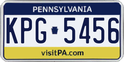 PA license plate KPG5456