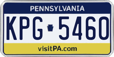 PA license plate KPG5460