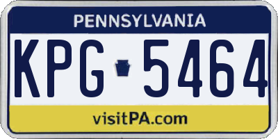PA license plate KPG5464