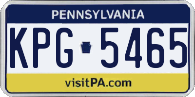 PA license plate KPG5465