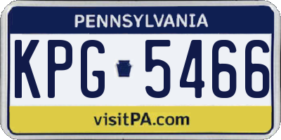 PA license plate KPG5466
