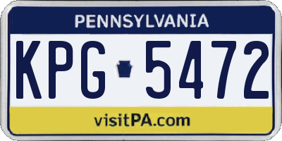 PA license plate KPG5472