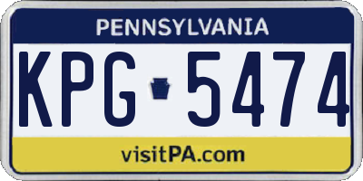 PA license plate KPG5474