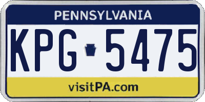 PA license plate KPG5475