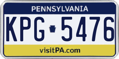 PA license plate KPG5476