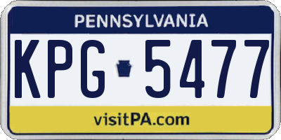 PA license plate KPG5477