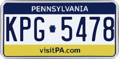 PA license plate KPG5478