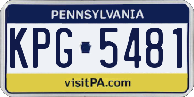 PA license plate KPG5481